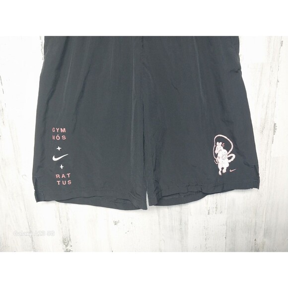 Nike Mens Gymnos Rattus Gym Rat Dri Fit Shorts M Black - Picture 2 of 5
